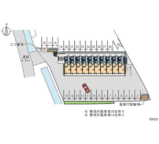 ★手数料０円★宇都宮市睦町 月極駐車場